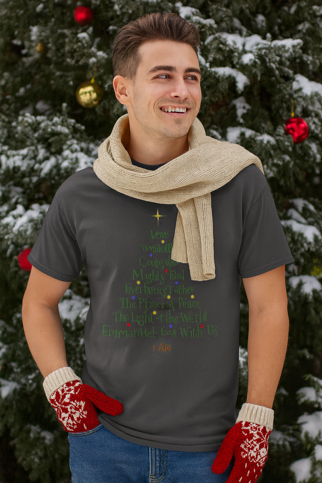 Christian Christmas Tree Names of Jesus T-Shirt