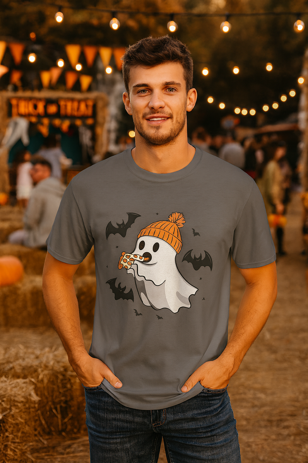 Comfort Colors® Halloween Pizza Ghost Unisex T-shirt