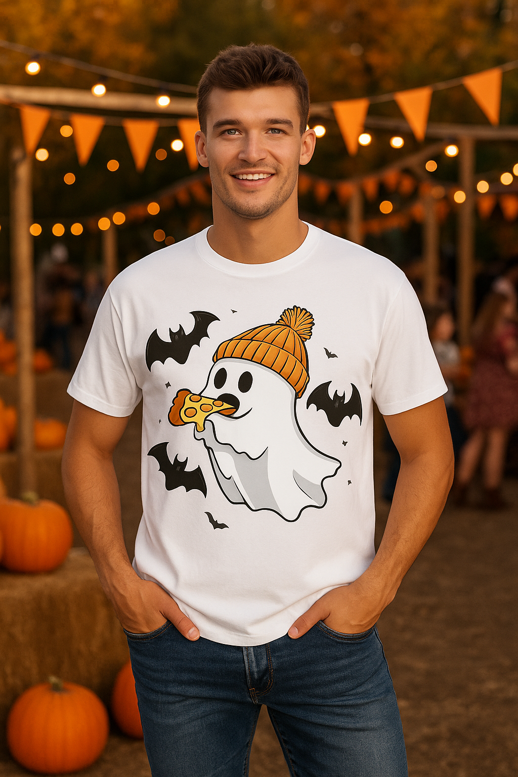Comfort Colors® Halloween Pizza Ghost Unisex T-shirt