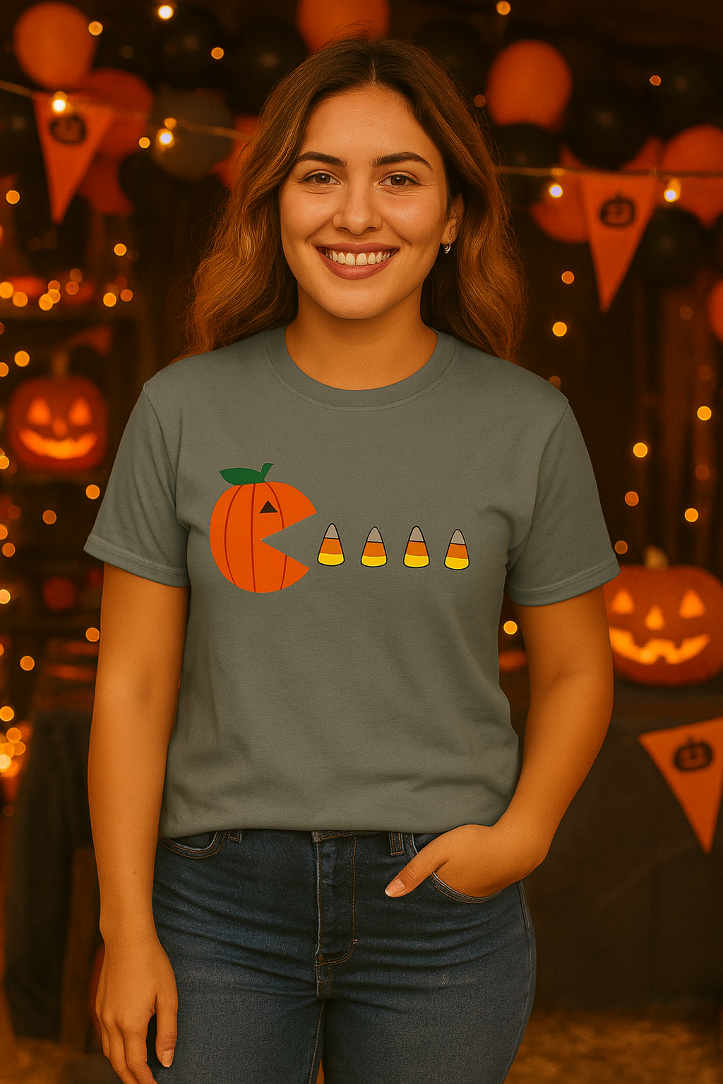 Comfort Colors® Pumpkin Pac-Man Halloween Unisex T-shirt