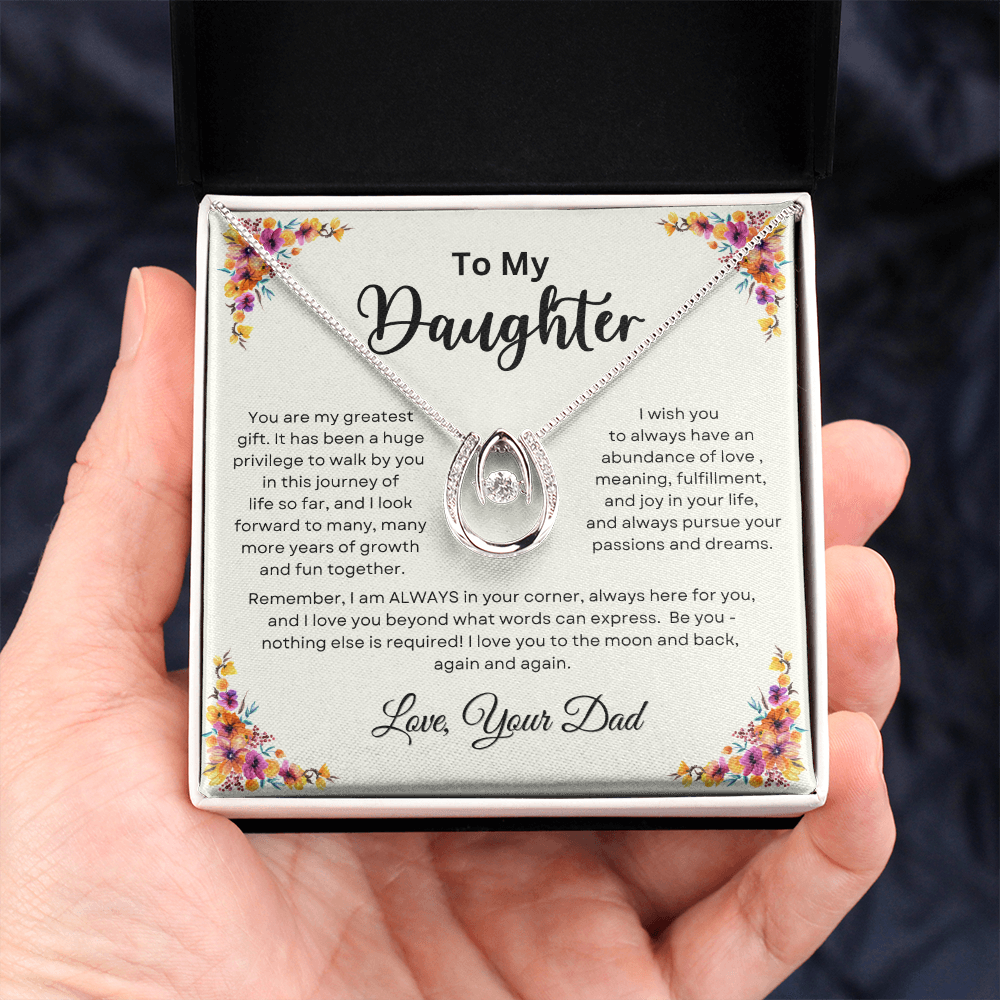 To My Daughter From Dad | Lucky in Love Necklace