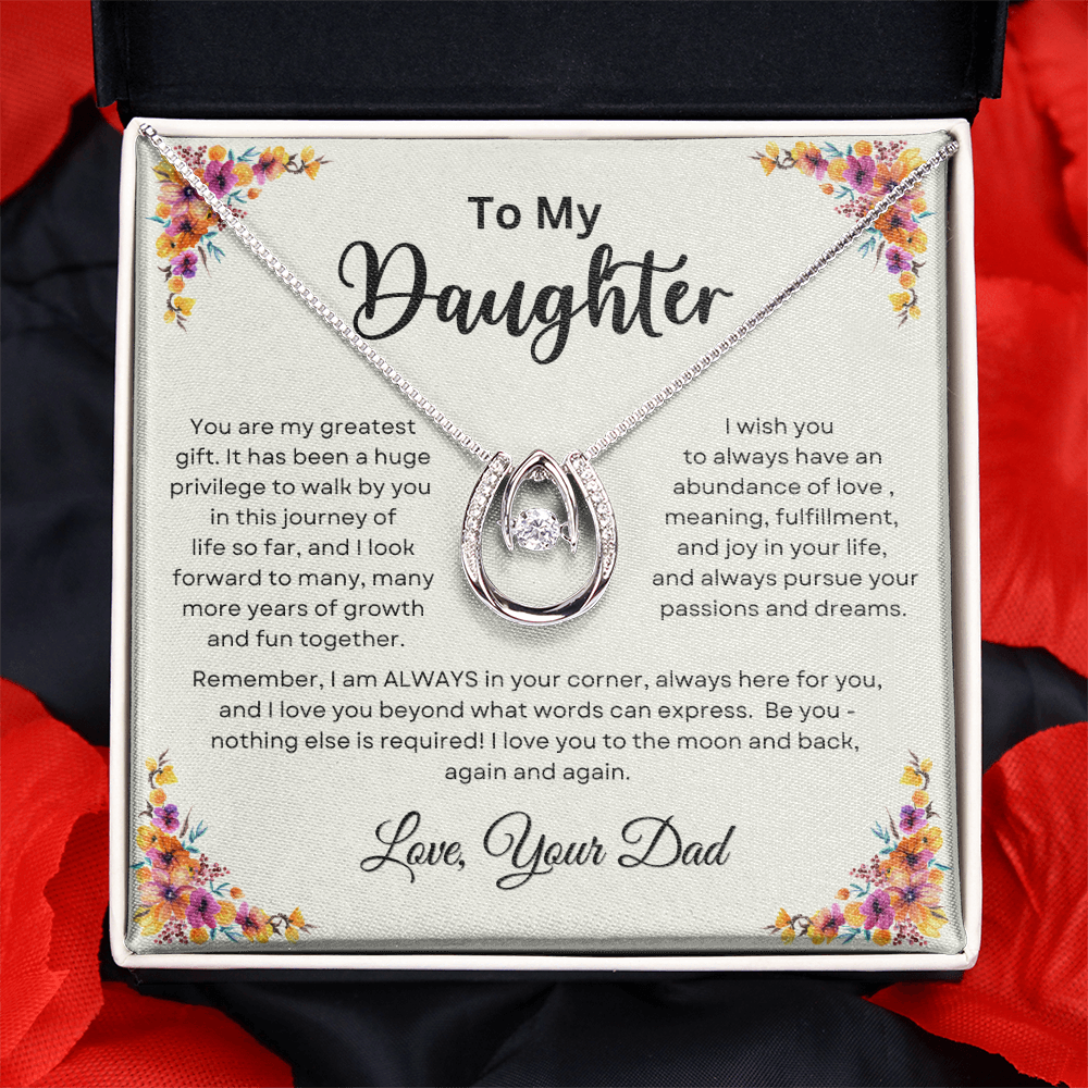 To My Daughter From Dad | Lucky in Love Necklace