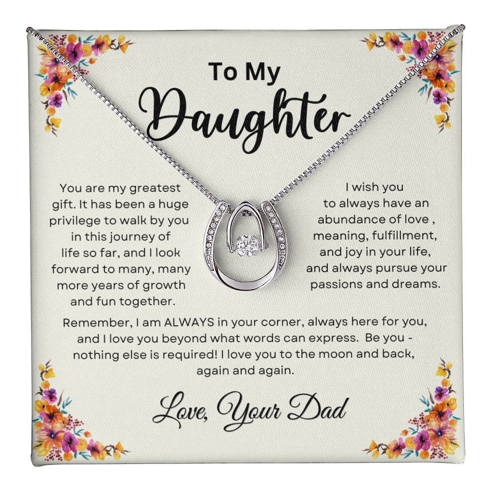 To My Daughter From Dad | Lucky in Love Necklace
