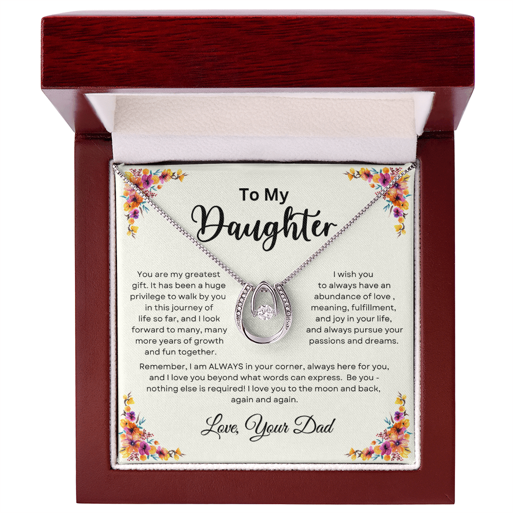 To My Daughter From Dad | Lucky in Love Necklace