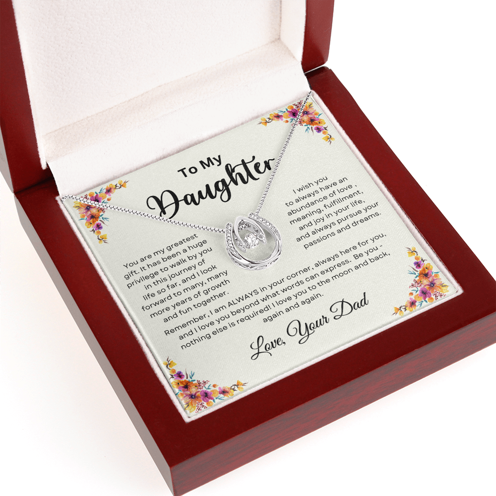 To My Daughter From Dad | Lucky in Love Necklace
