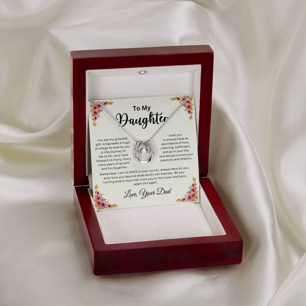 To My Daughter From Dad | Lucky in Love Necklace