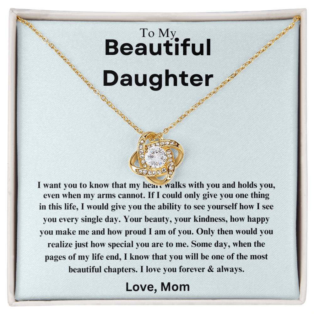 To My Beautiful Daughter | Love Knot Necklace