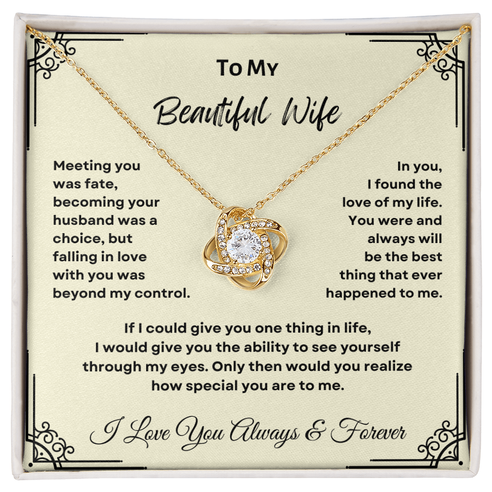 TO MY BEAUTIFUL WIFE | LOVE KNOT NECKLACE