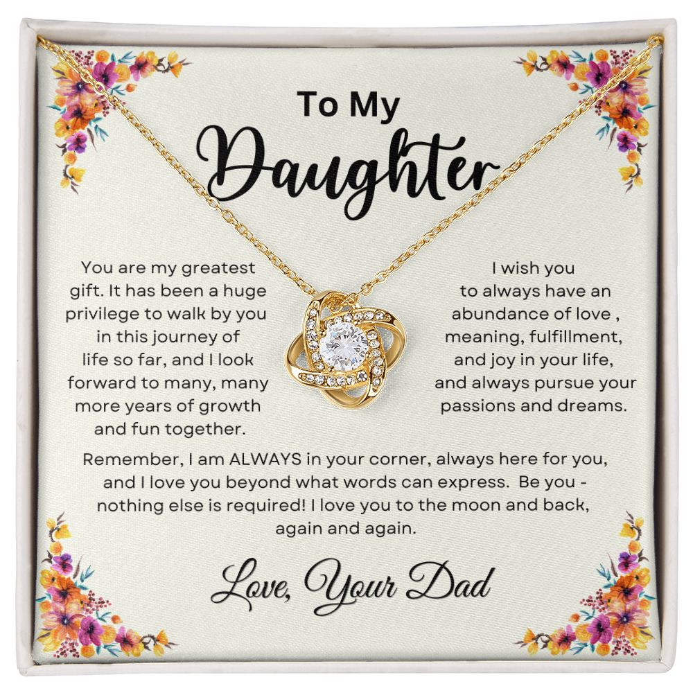 To My Daughter From Dad | Love Knot Necklace