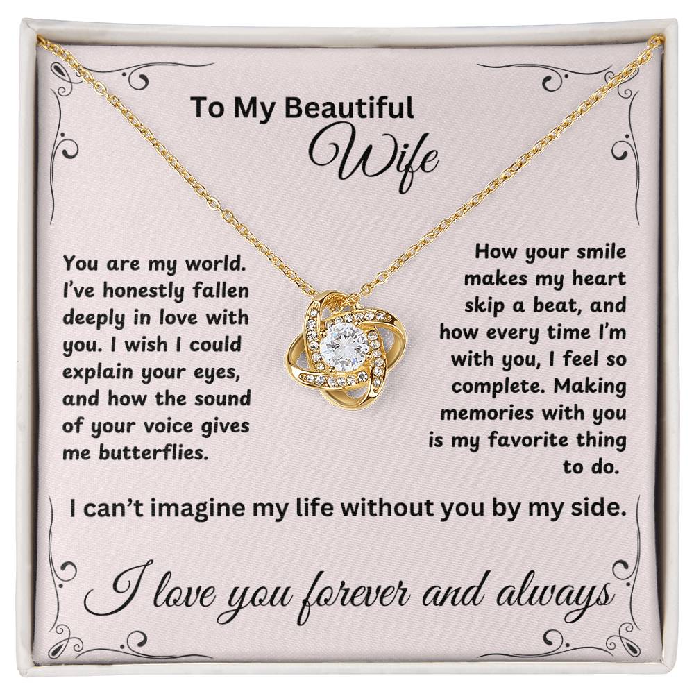 TO MY BEAUTIFUL WIFE | LOVE KNOT NECKLACE