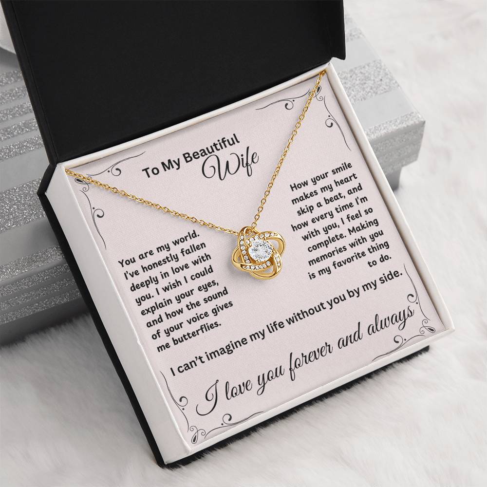 TO MY BEAUTIFUL WIFE | LOVE KNOT NECKLACE