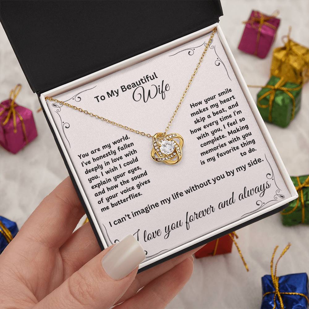 TO MY BEAUTIFUL WIFE | LOVE KNOT NECKLACE