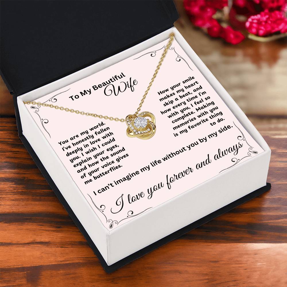 TO MY BEAUTIFUL WIFE | LOVE KNOT NECKLACE