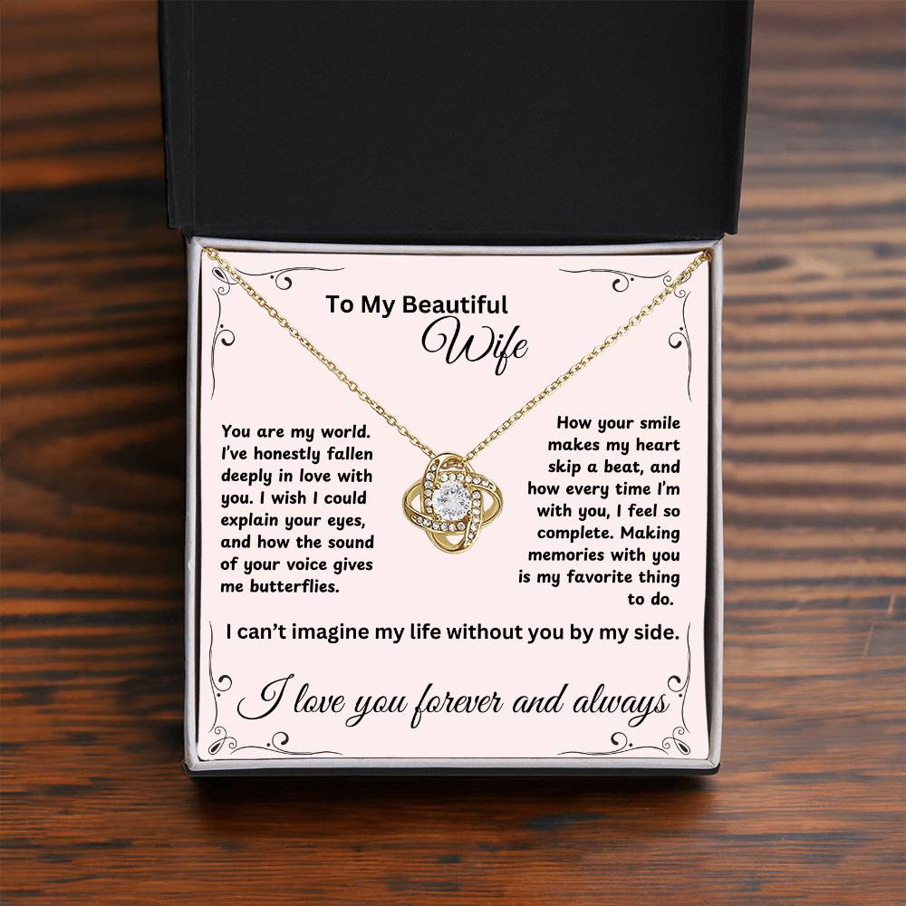 TO MY BEAUTIFUL WIFE | LOVE KNOT NECKLACE