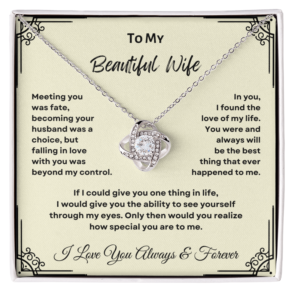 TO MY BEAUTIFUL WIFE | LOVE KNOT NECKLACE