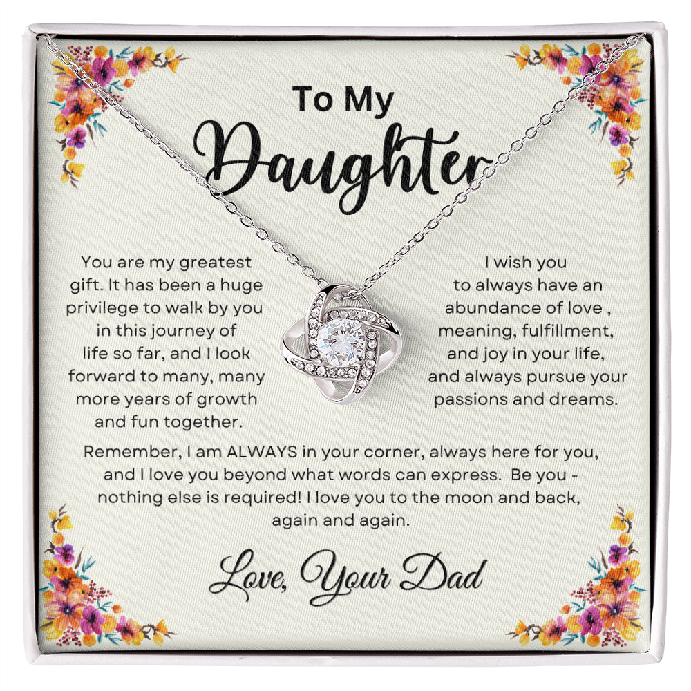 To My Daughter From Dad | Love Knot Necklace