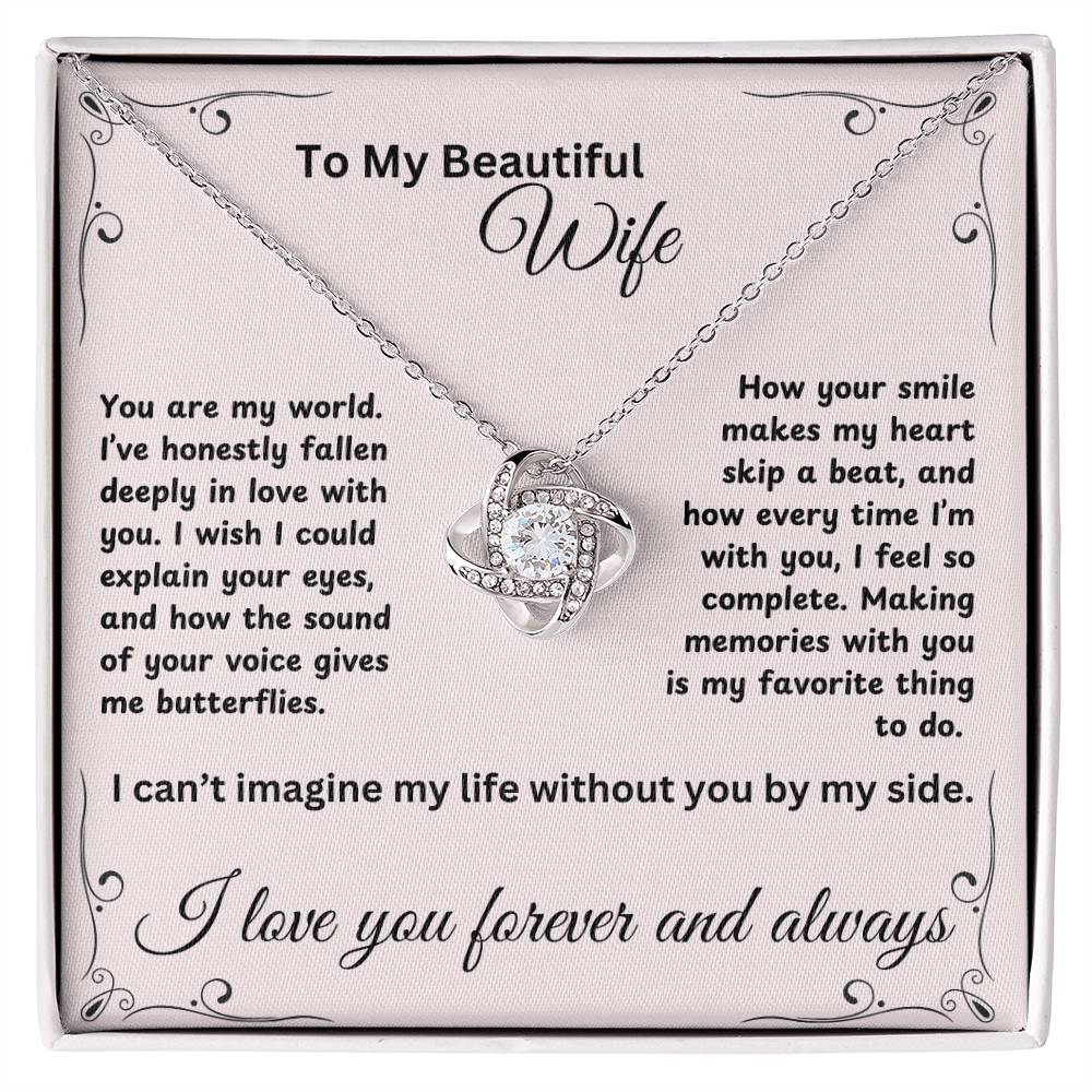 TO MY BEAUTIFUL WIFE | LOVE KNOT NECKLACE