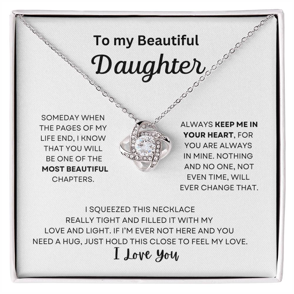 To My Beautiful Daughter | Love Knot Necklace