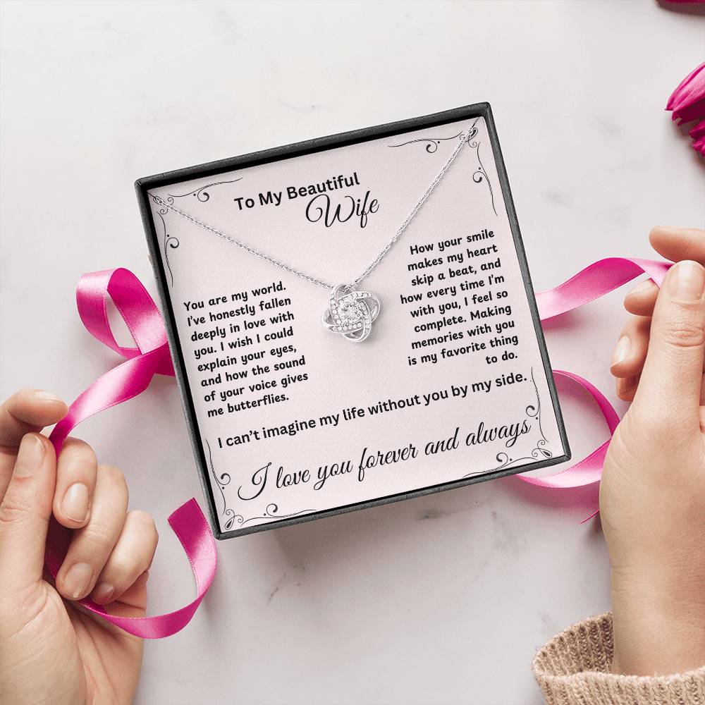 TO MY BEAUTIFUL WIFE | LOVE KNOT NECKLACE