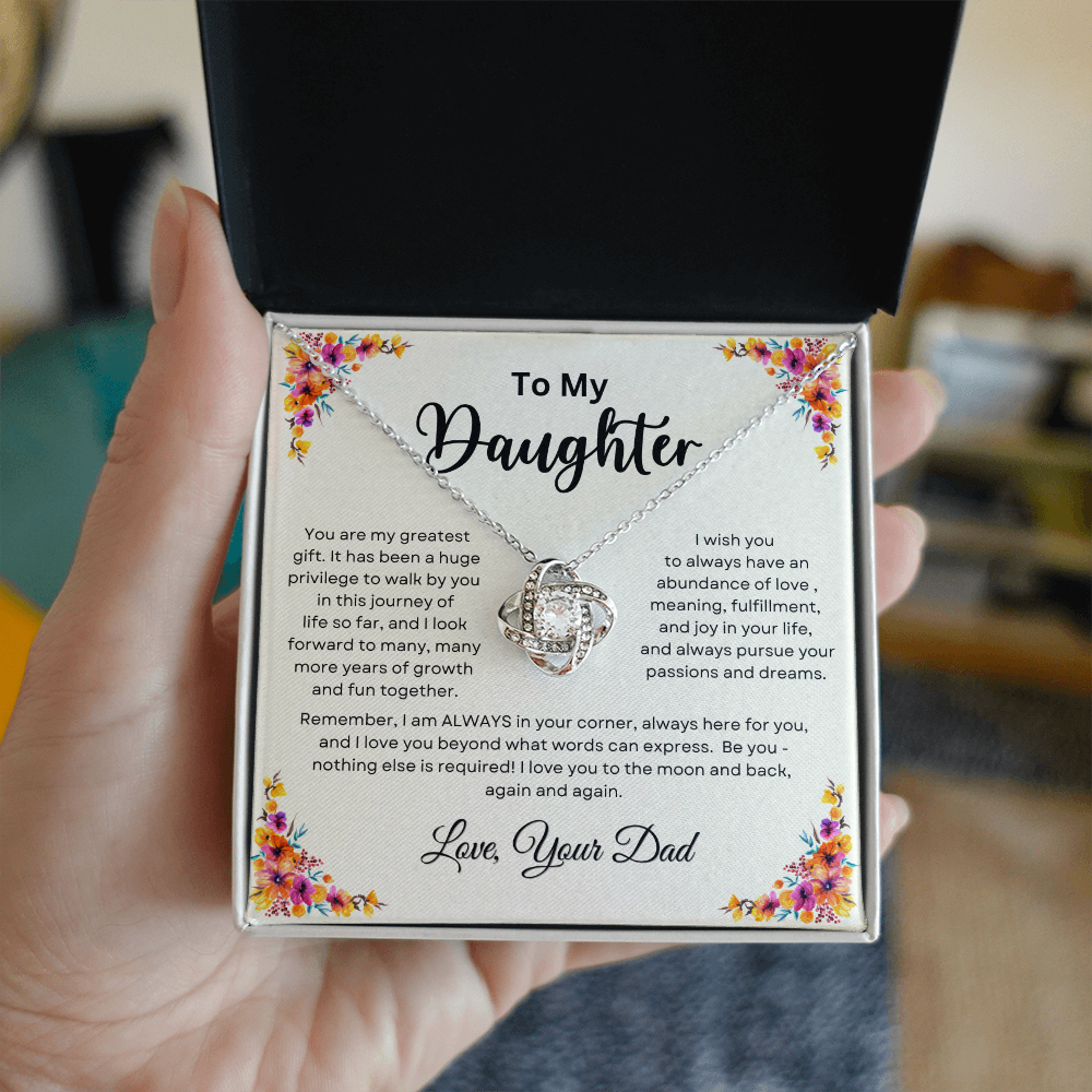 To My Daughter From Dad | Love Knot Necklace