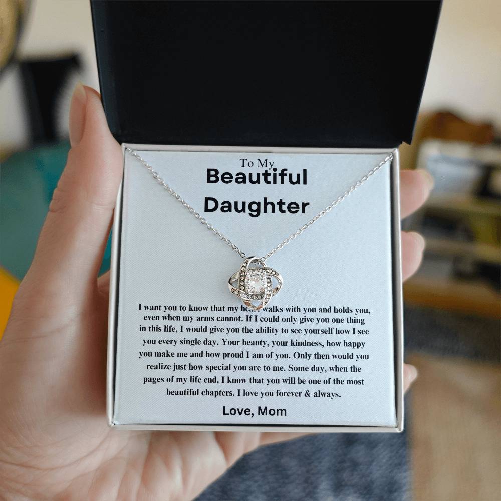 To My Beautiful Daughter | Love Knot Necklace