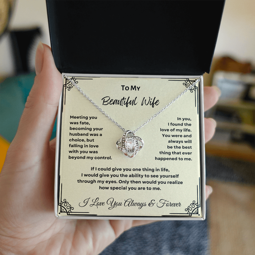 TO MY BEAUTIFUL WIFE | LOVE KNOT NECKLACE