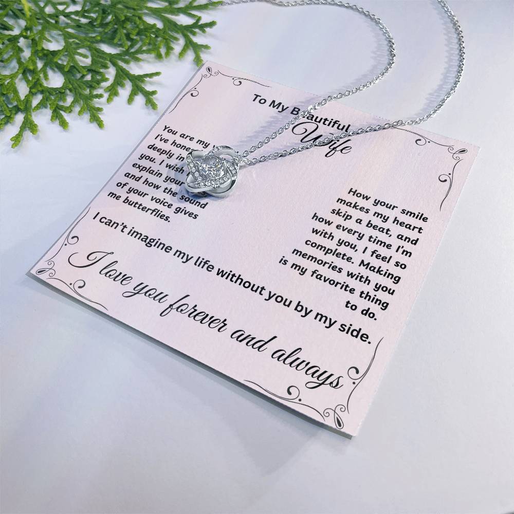 TO MY BEAUTIFUL WIFE | LOVE KNOT NECKLACE