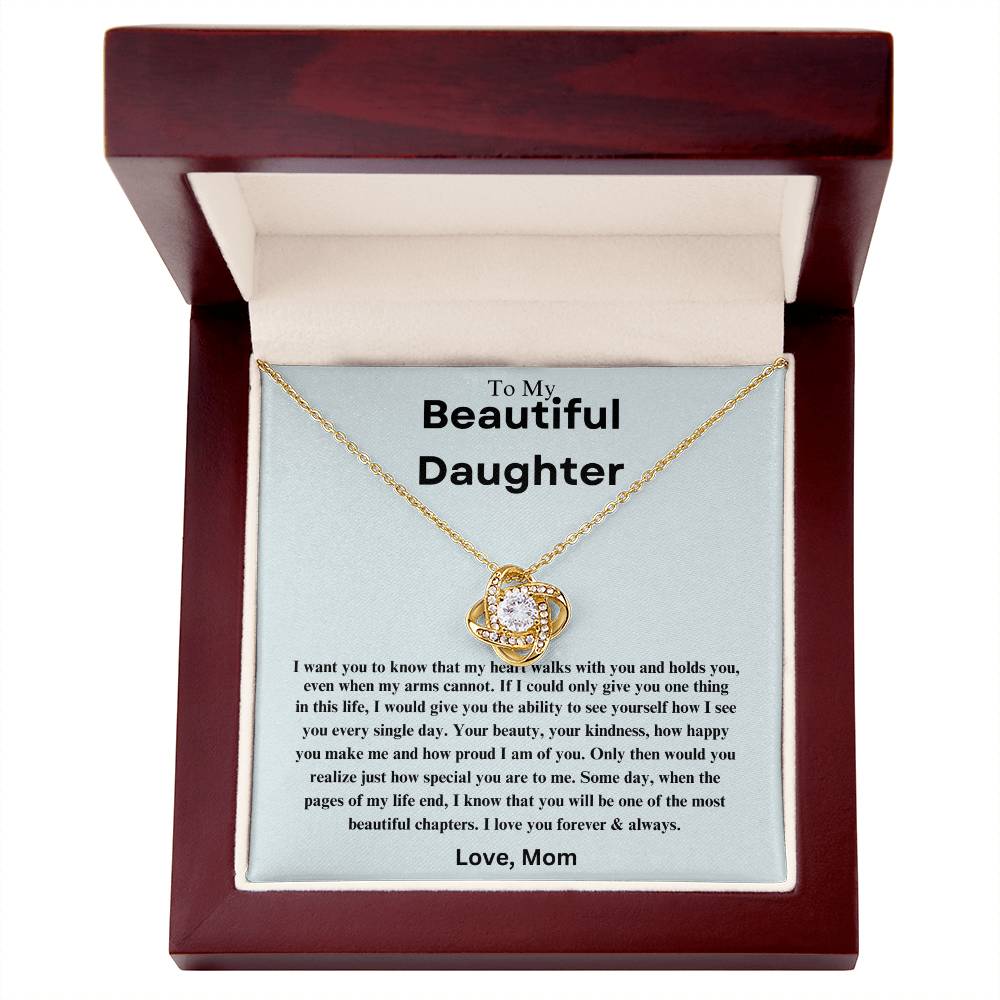 To My Beautiful Daughter | Love Knot Necklace