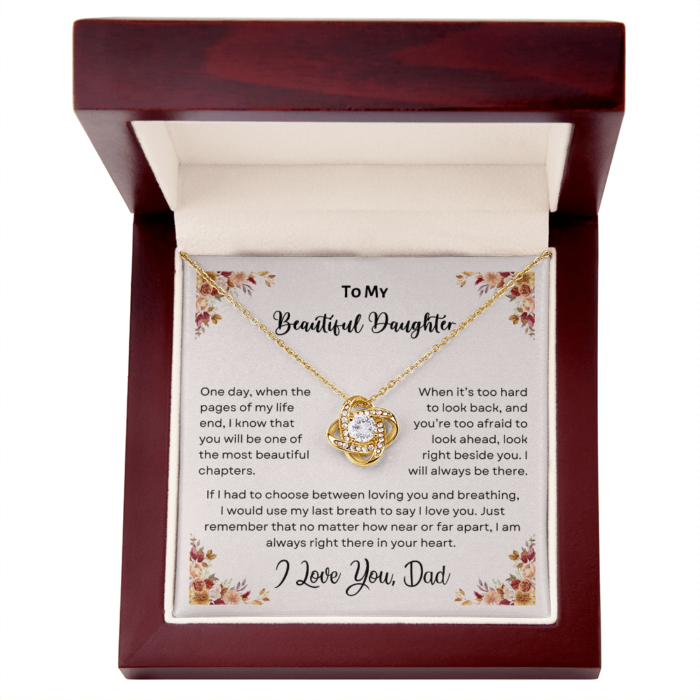 TO MY BEAUTIFUL DAUGHTER | LOVE KNOT NECKLACE