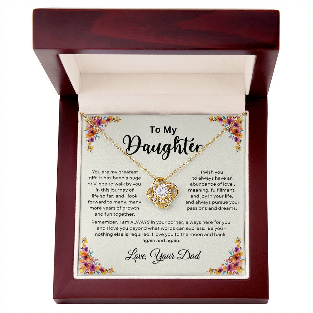 To My Daughter From Dad | Love Knot Necklace