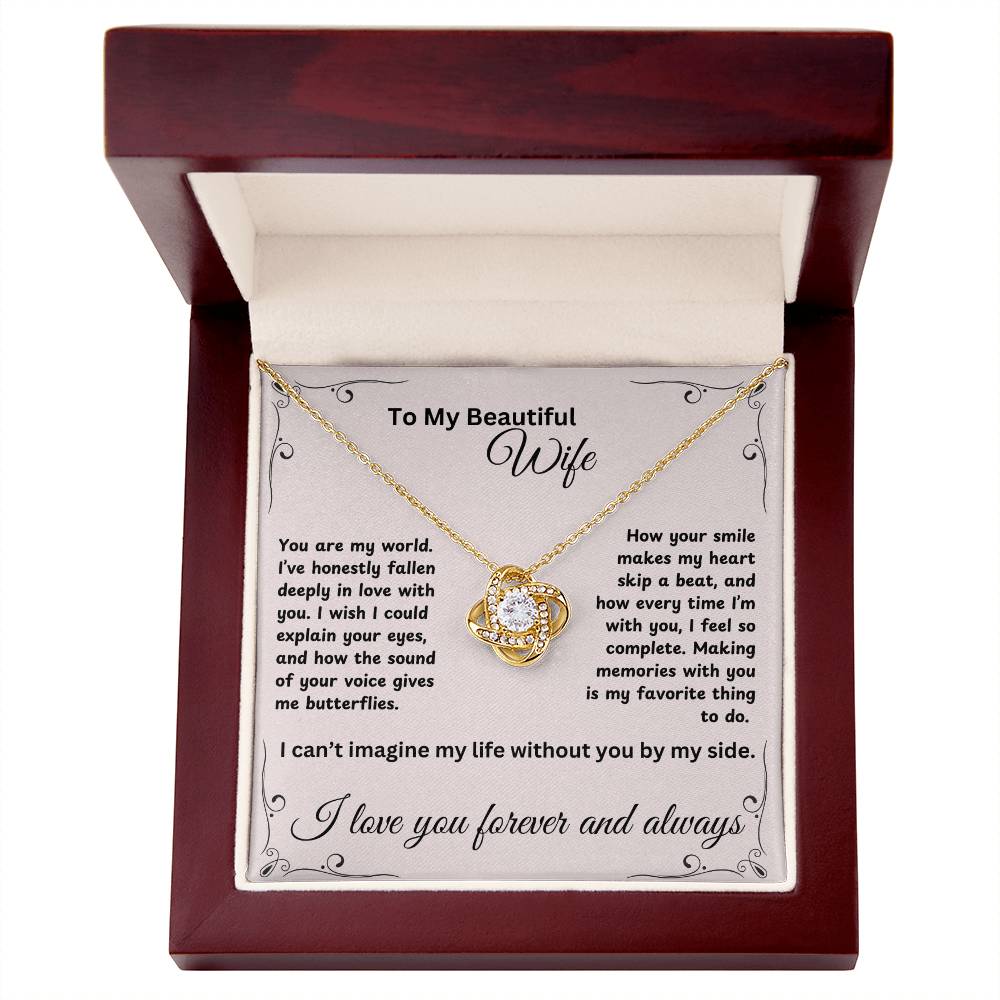 TO MY BEAUTIFUL WIFE | LOVE KNOT NECKLACE