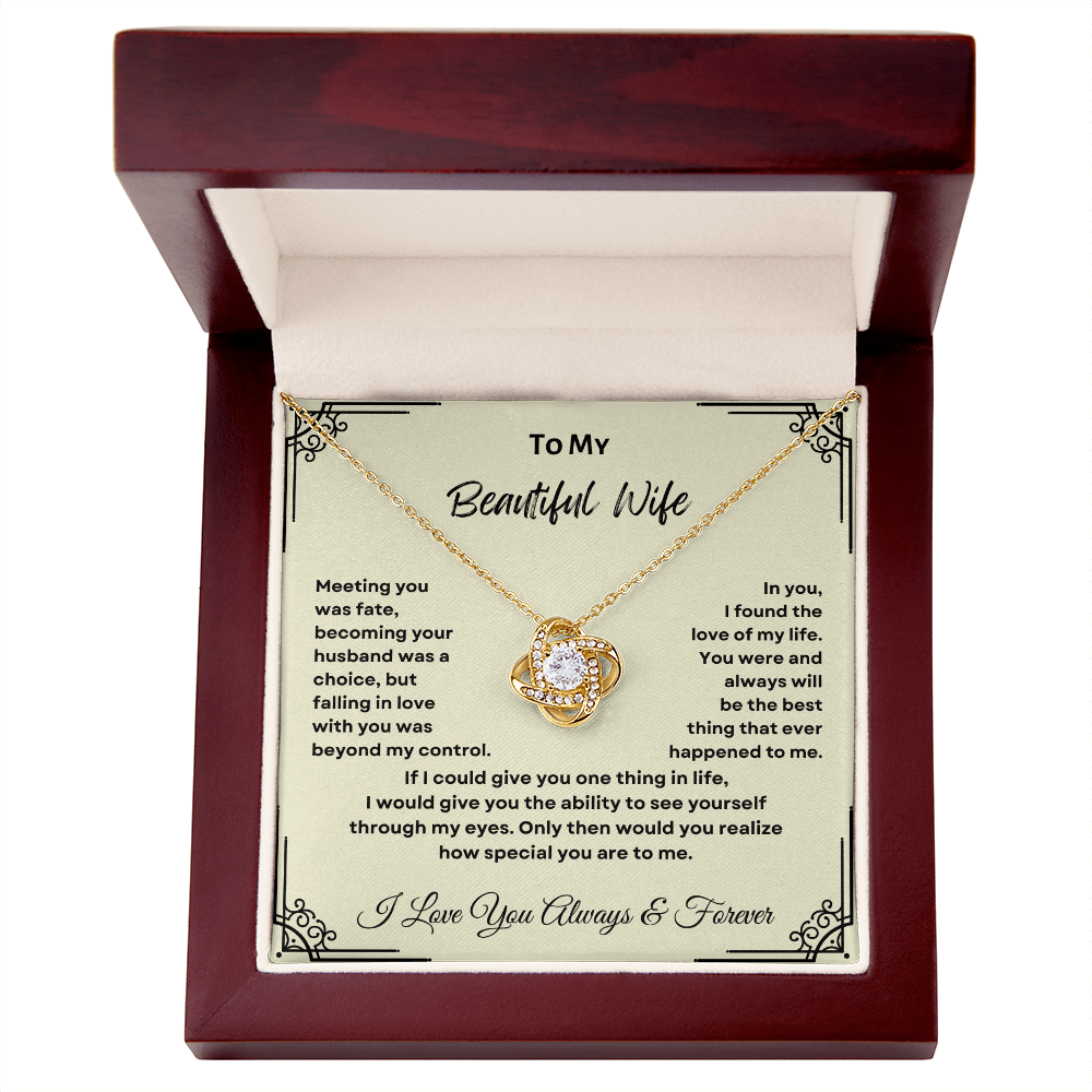TO MY BEAUTIFUL WIFE | LOVE KNOT NECKLACE