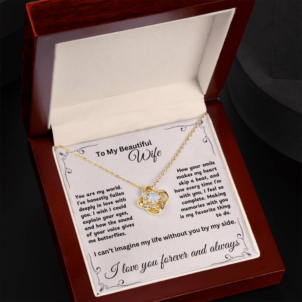 TO MY BEAUTIFUL WIFE | LOVE KNOT NECKLACE