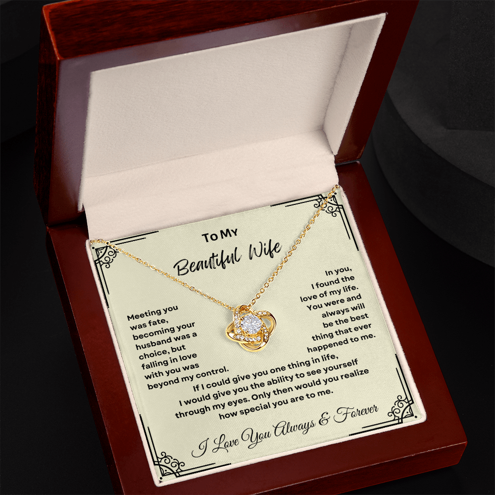 TO MY BEAUTIFUL WIFE | LOVE KNOT NECKLACE