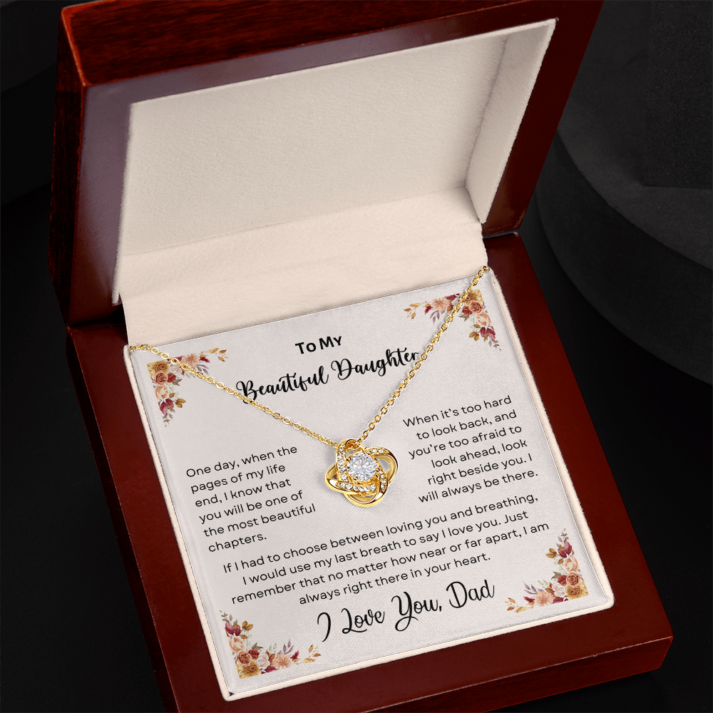 TO MY BEAUTIFUL DAUGHTER | LOVE KNOT NECKLACE