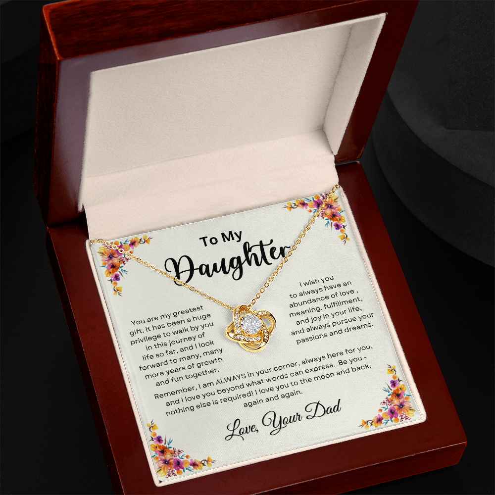 To My Daughter From Dad | Love Knot Necklace