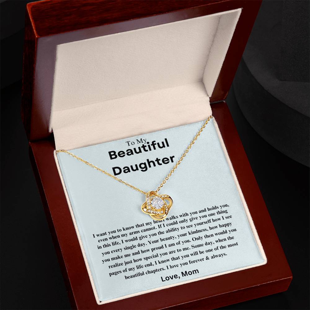 To My Beautiful Daughter | Love Knot Necklace