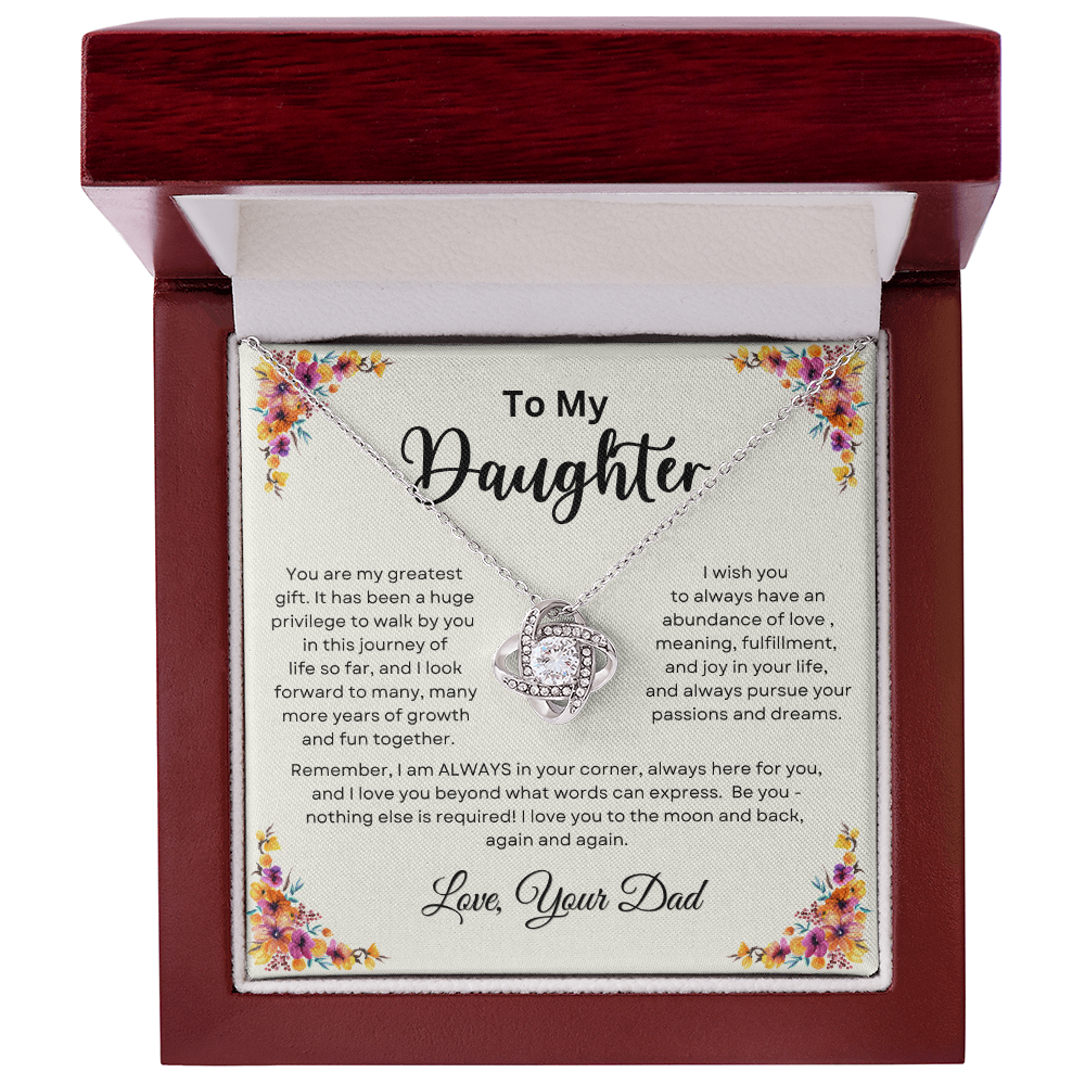 To My Daughter From Dad | Love Knot Necklace