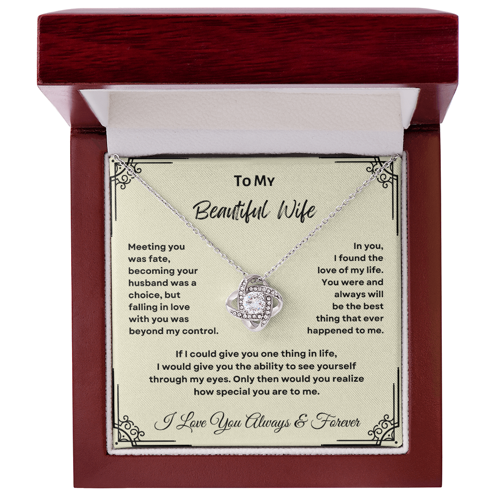 TO MY BEAUTIFUL WIFE | LOVE KNOT NECKLACE