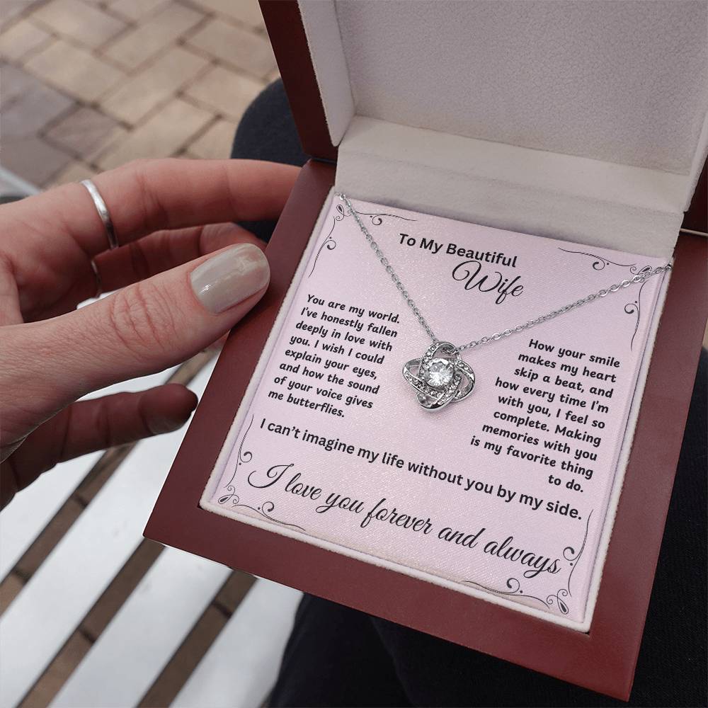 TO MY BEAUTIFUL WIFE | LOVE KNOT NECKLACE