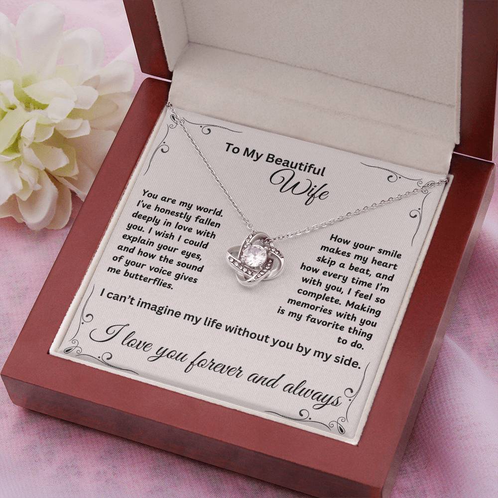 TO MY BEAUTIFUL WIFE | LOVE KNOT NECKLACE