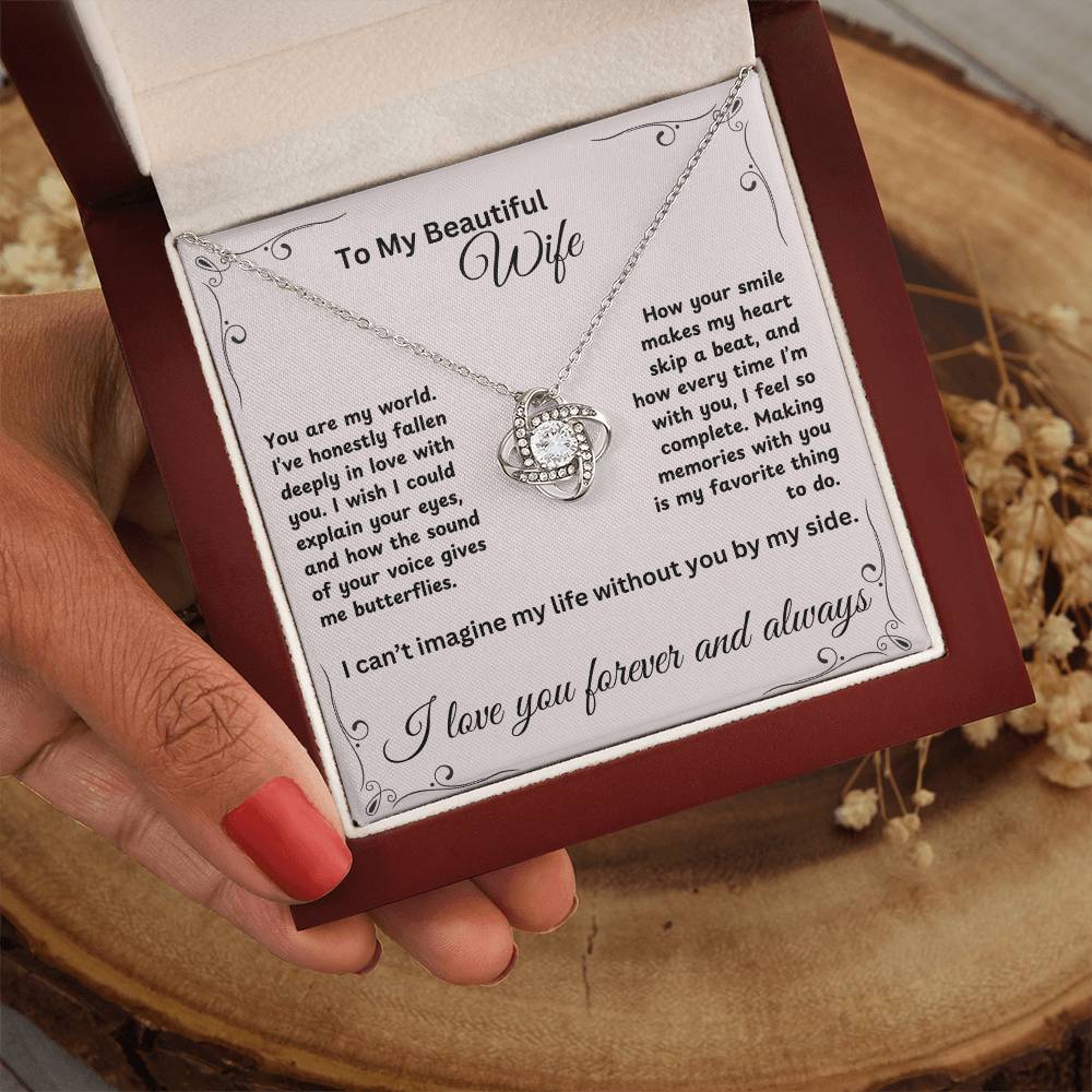 TO MY BEAUTIFUL WIFE | LOVE KNOT NECKLACE