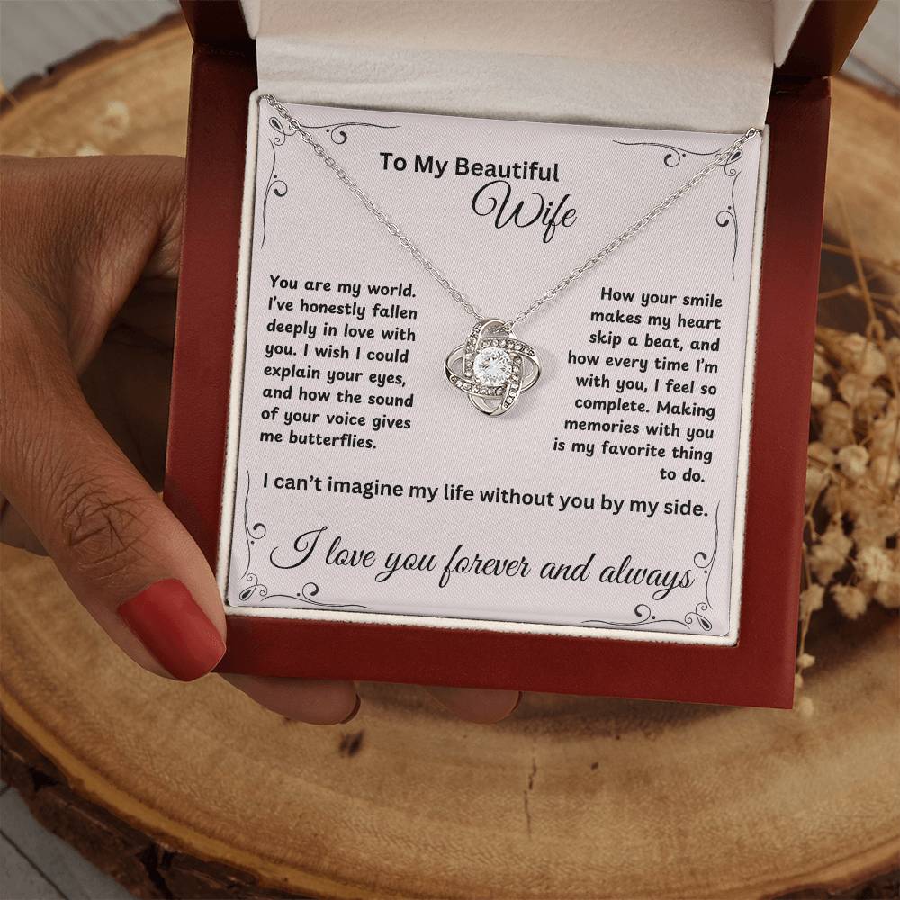 TO MY BEAUTIFUL WIFE | LOVE KNOT NECKLACE