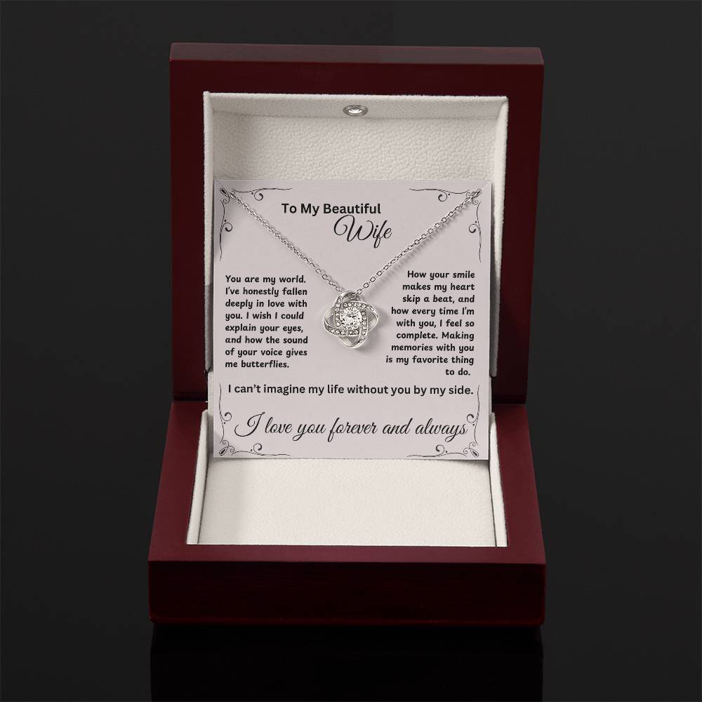 TO MY BEAUTIFUL WIFE | LOVE KNOT NECKLACE