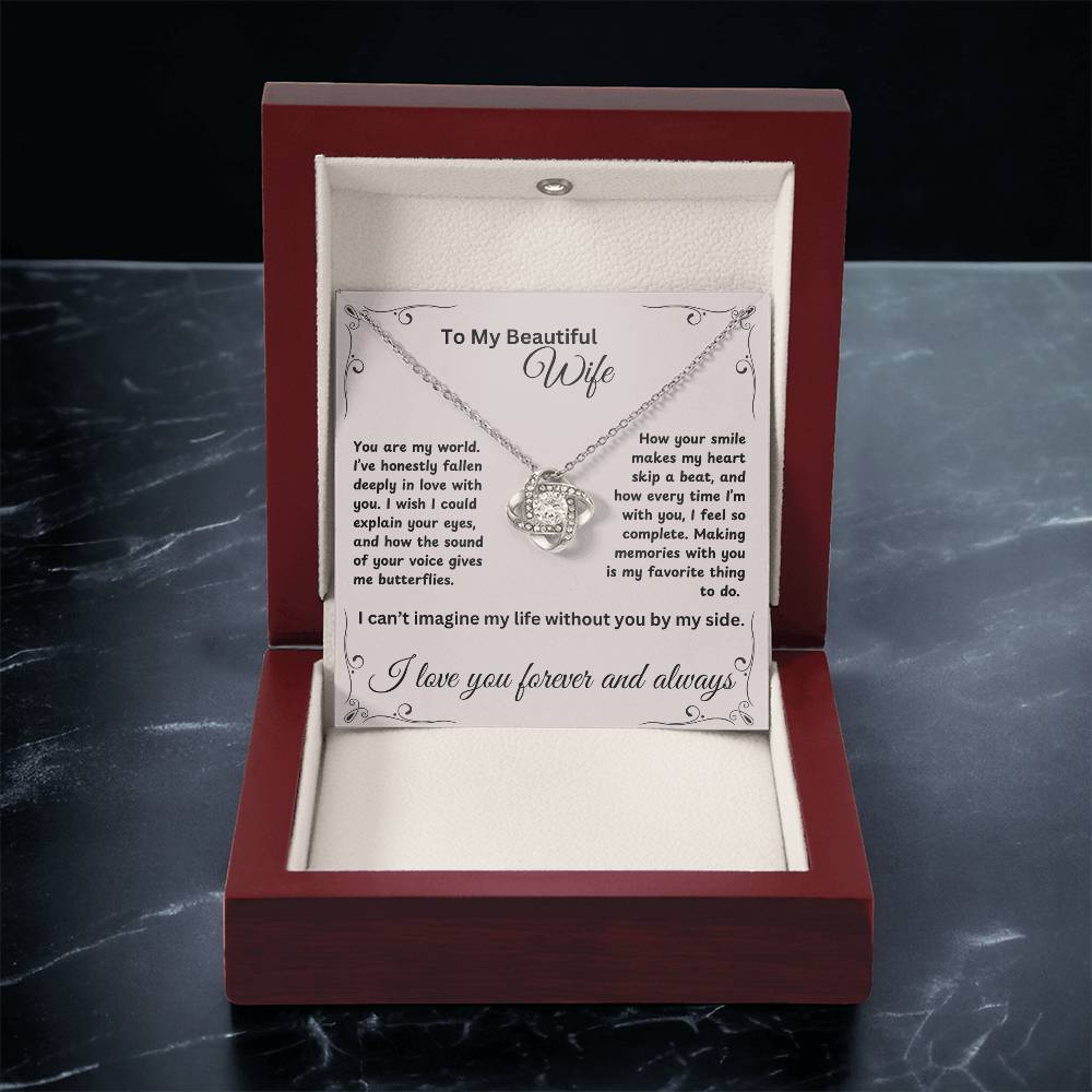 TO MY BEAUTIFUL WIFE | LOVE KNOT NECKLACE