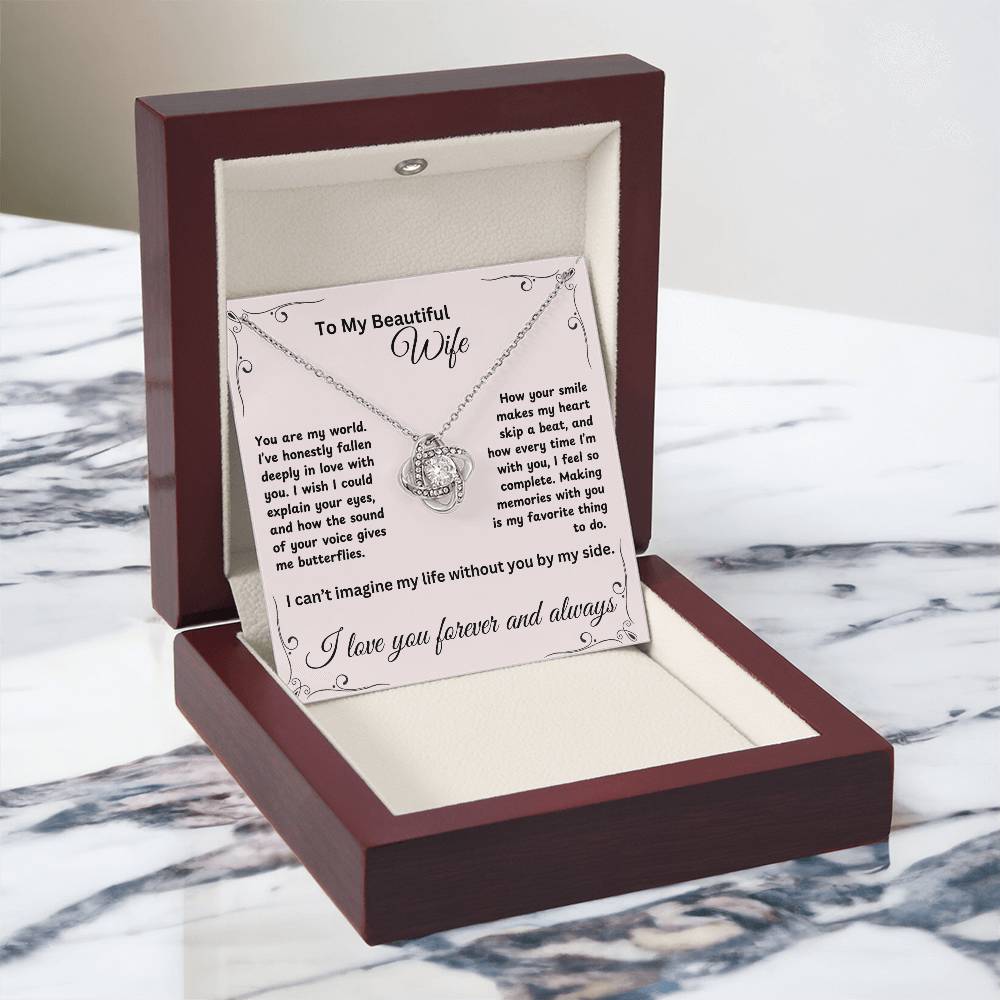 TO MY BEAUTIFUL WIFE | LOVE KNOT NECKLACE