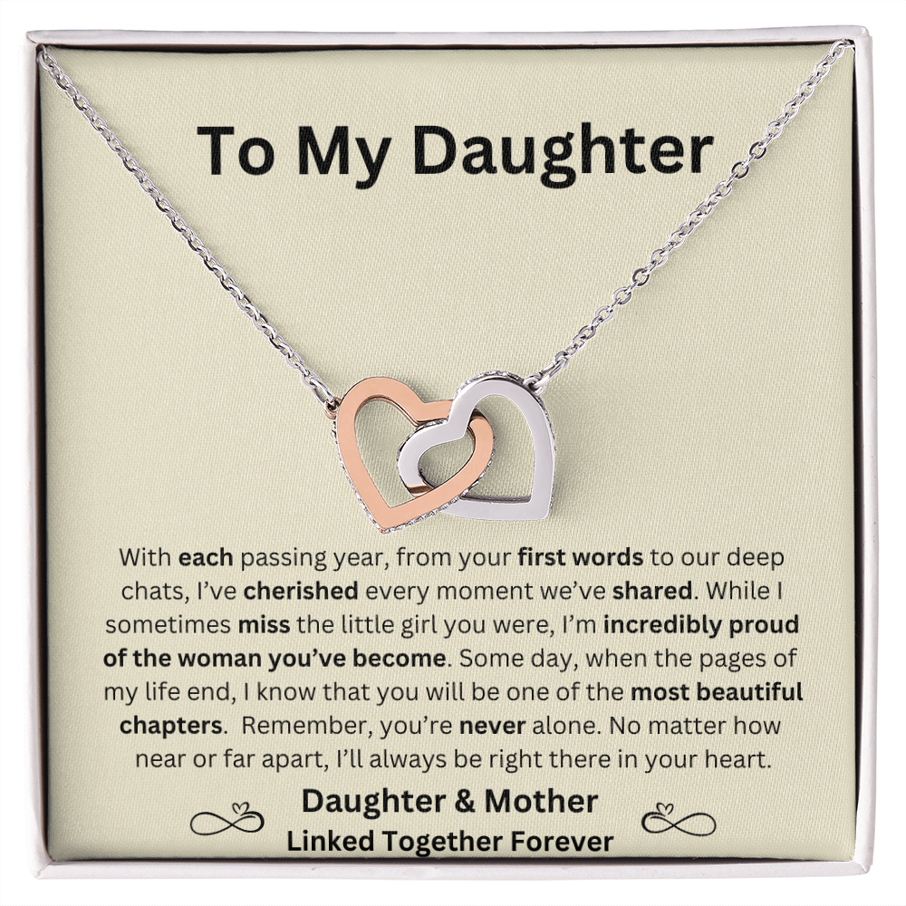 To My Daughter | Linked Heart Necklace