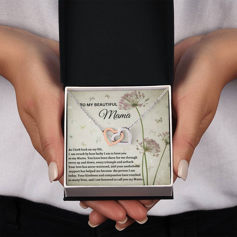 TO MY BEAUTIFUL MAMA | INTERLOCKING HEARTS NECKLACE