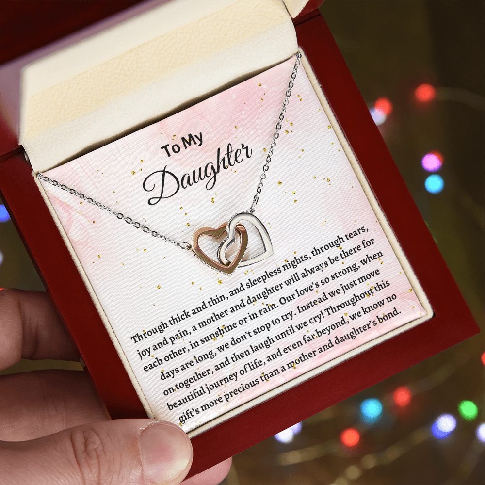 TO MY DAUGHTER FROM MOM | INTERLOCKING HEARTS NECKLACE