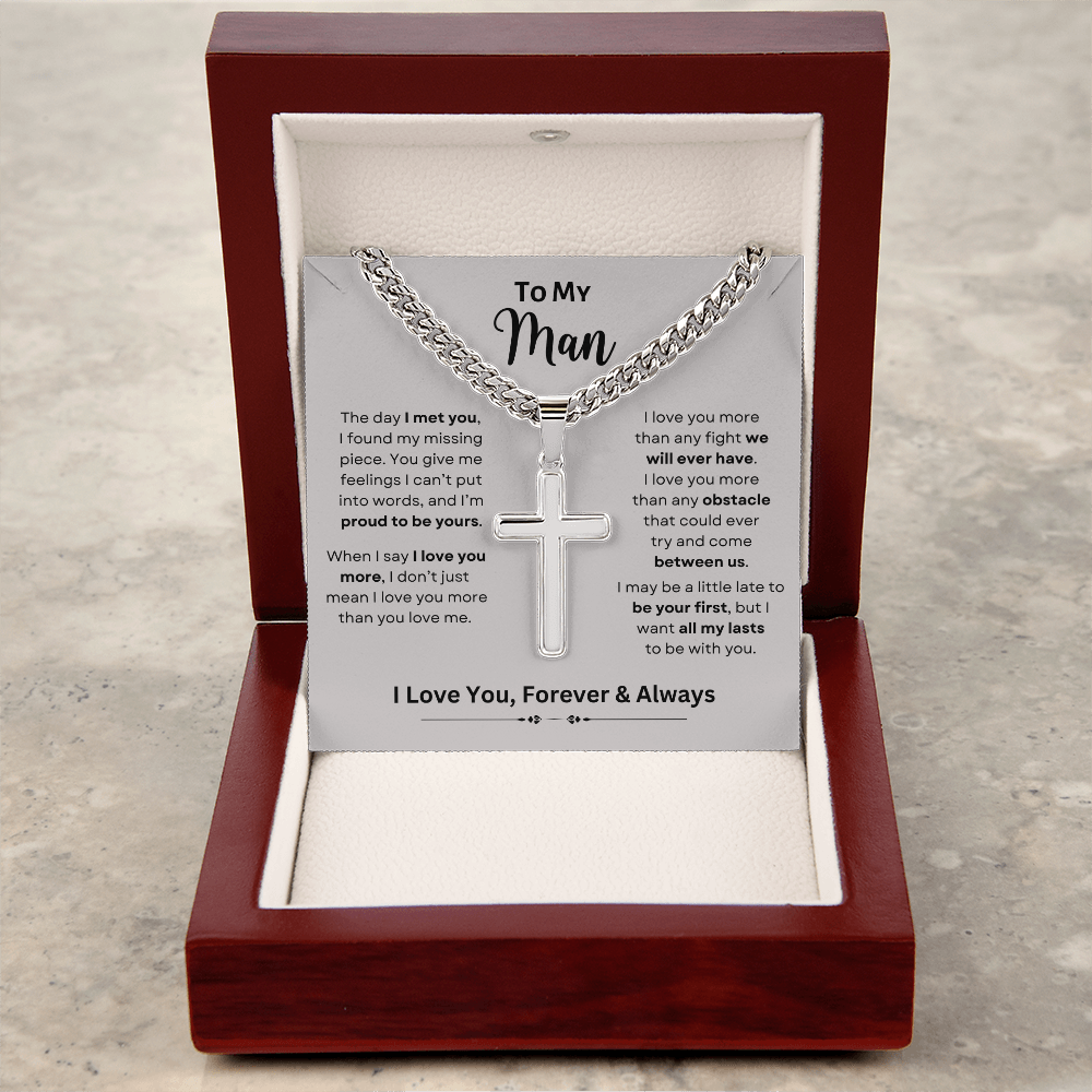 To My Man | Cuban Link Chain with Artisan Cross